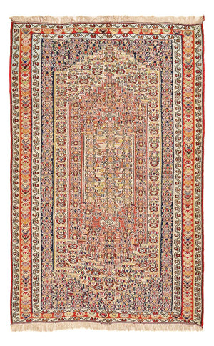 Kelim Carpet - orientalisk matta - 250 x 153 cm - ljusröd