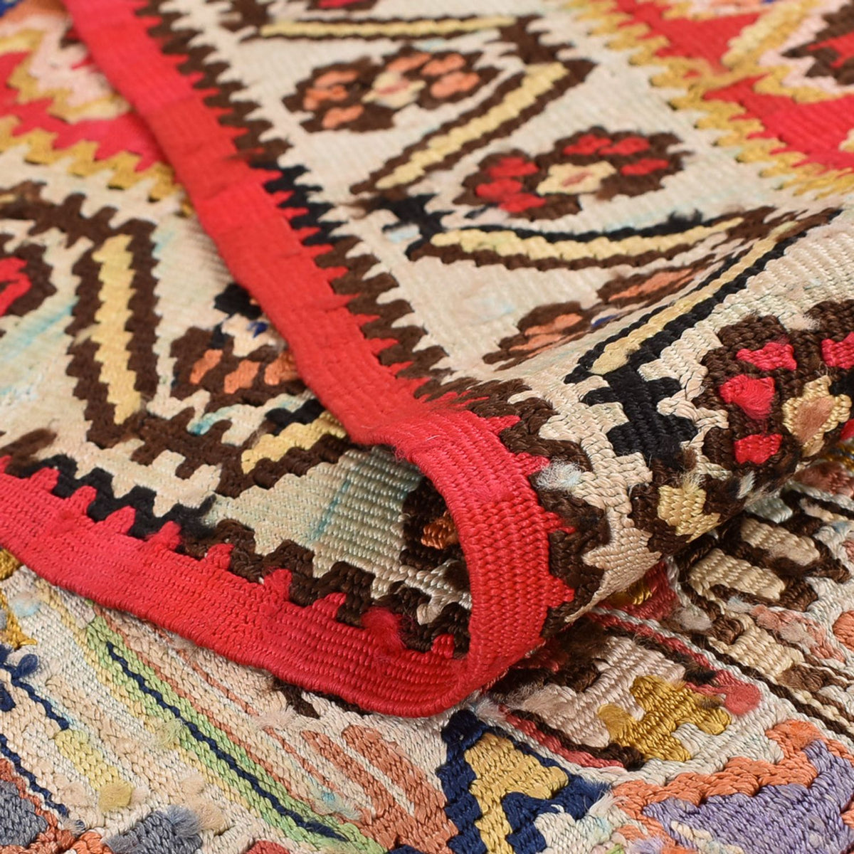 Kelim Carpet - orientalisk matta - 250 x 153 cm - ljusröd