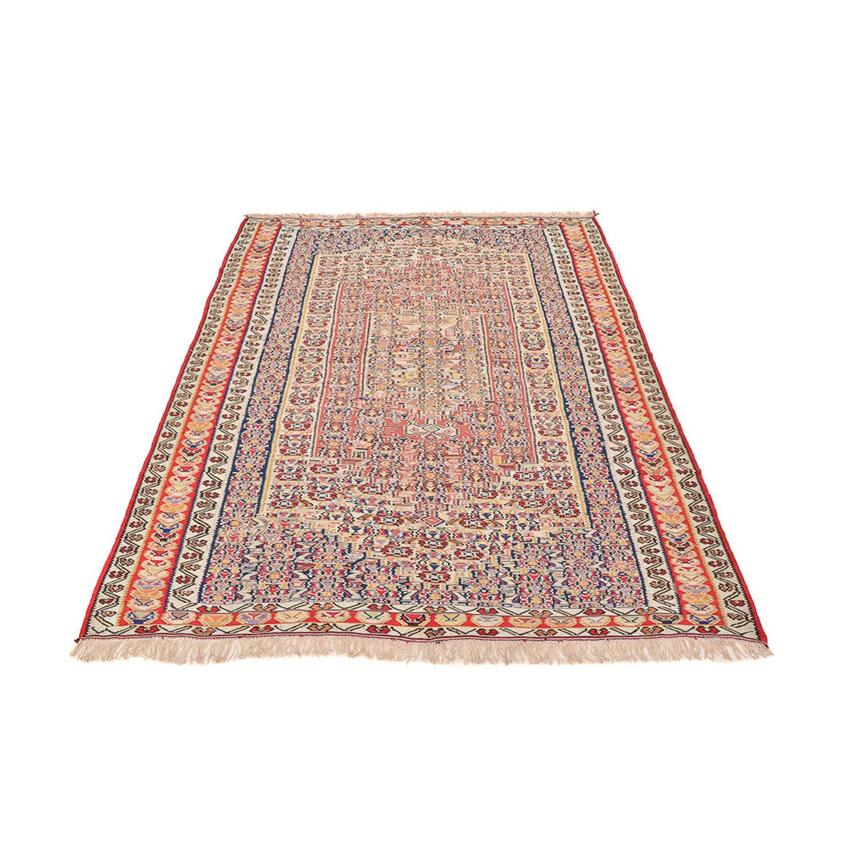 Kelim Carpet - orientalisk matta - 250 x 153 cm - ljusröd