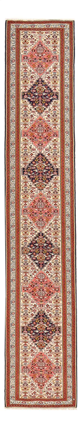 Runner Kelim Carpet - orientalisk matta - 437 x 81 cm - beige