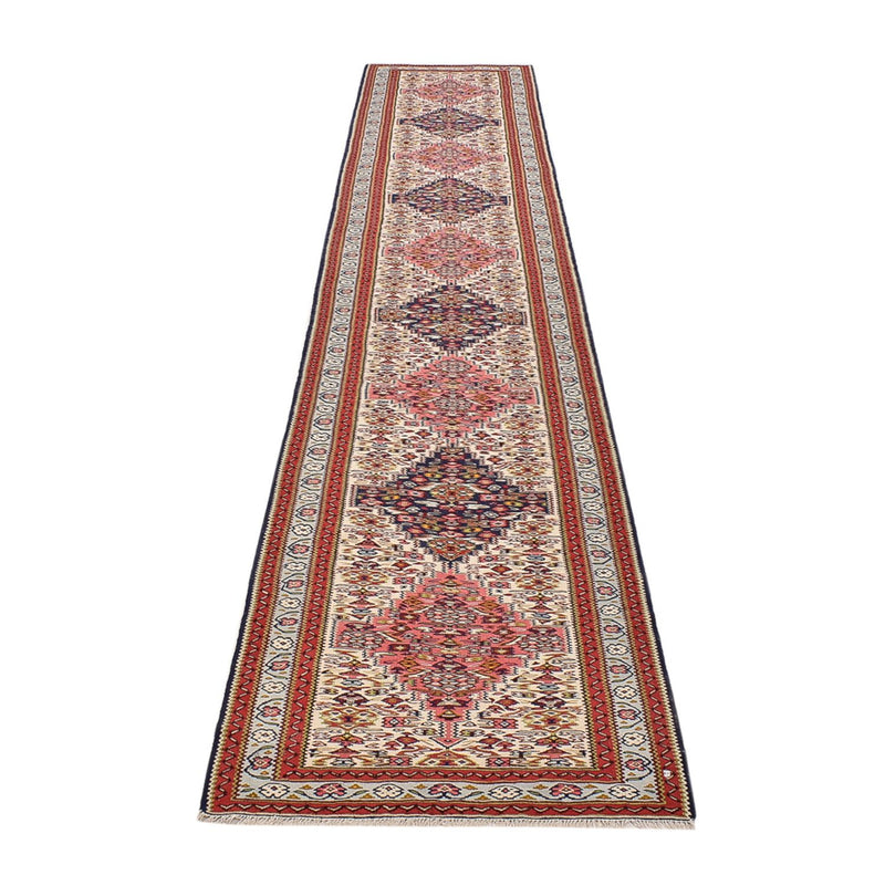 Runner Kelim Carpet - orientalisk matta - 437 x 81 cm - beige
