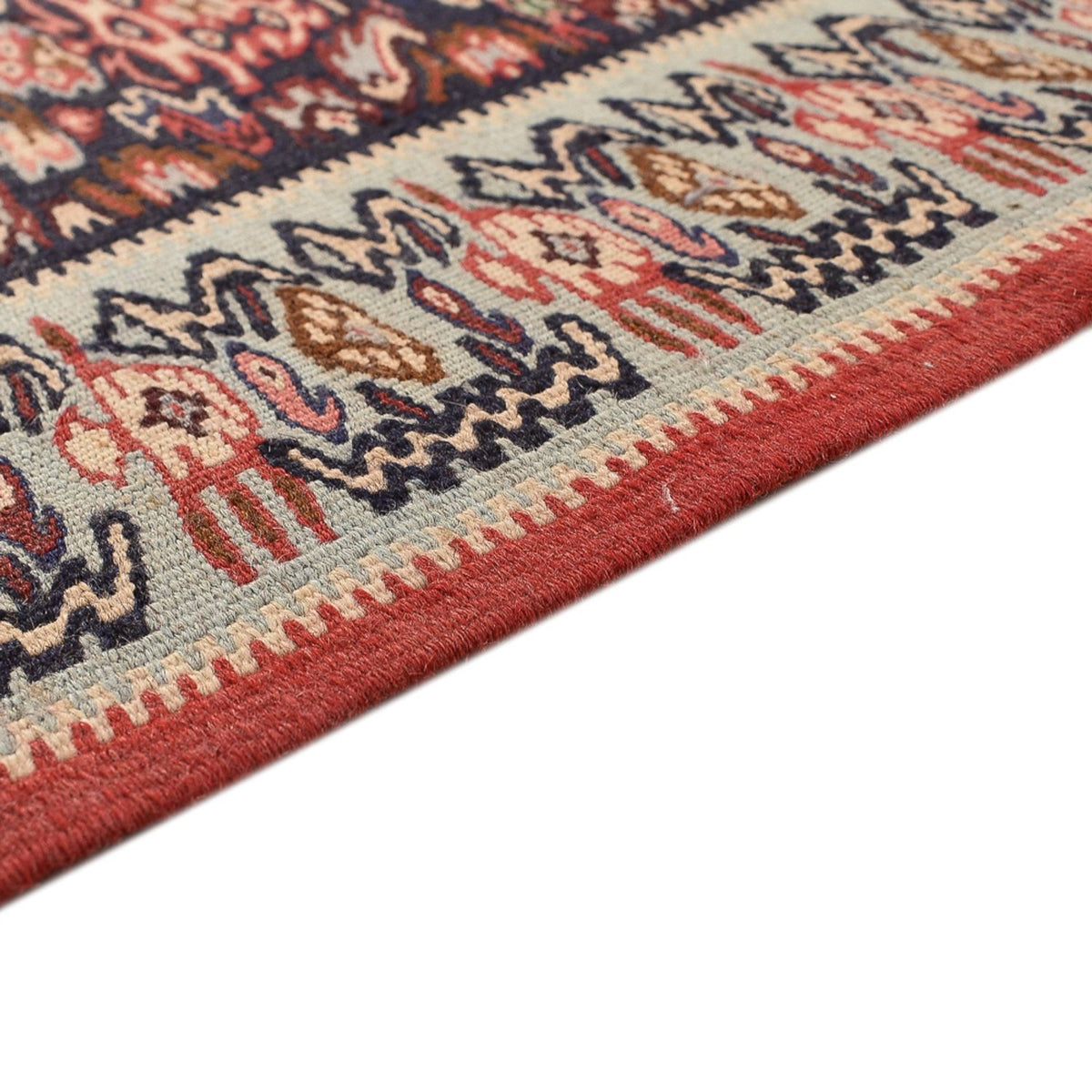 Runner Kelim Carpet - orientalisk matta - 395 x 85 cm - mörk beige
