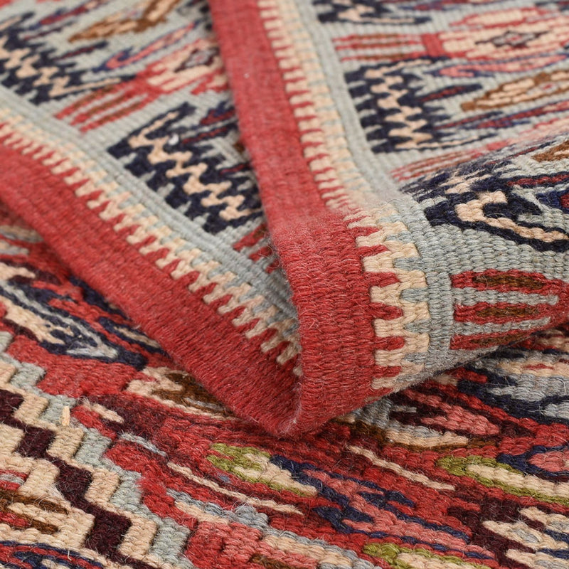 Runner Kelim Carpet - orientalisk matta - 395 x 85 cm - mörk beige