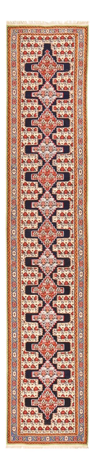 Runner Kelim Carpet - orientalisk matta - 415 x 85 cm - mörkblå