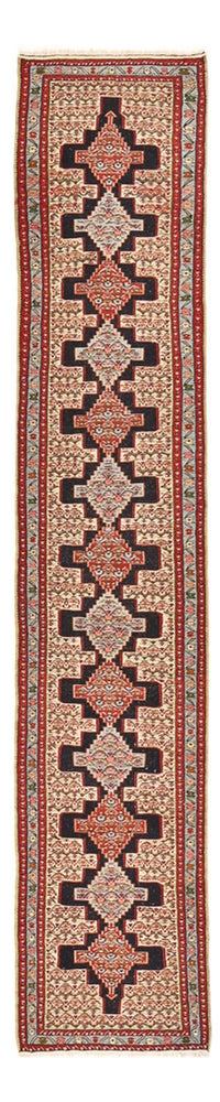 Runner Kelim Carpet - orientalisk matta - 395 x 87 cm - mörkblå