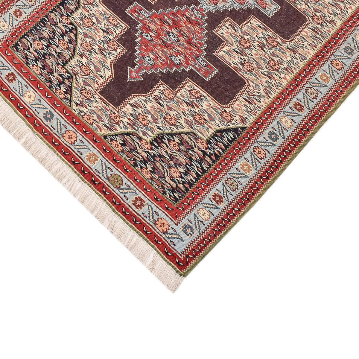 Runner Kelim Carpet - orientalisk matta - 495 x 85 cm - mörkblå