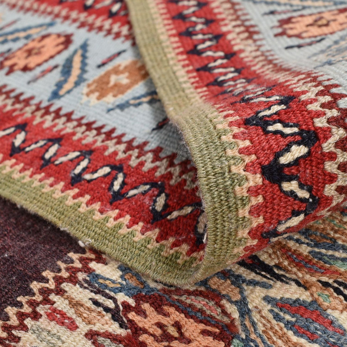 Runner Kelim Carpet - orientalisk matta - 495 x 85 cm - mörkblå