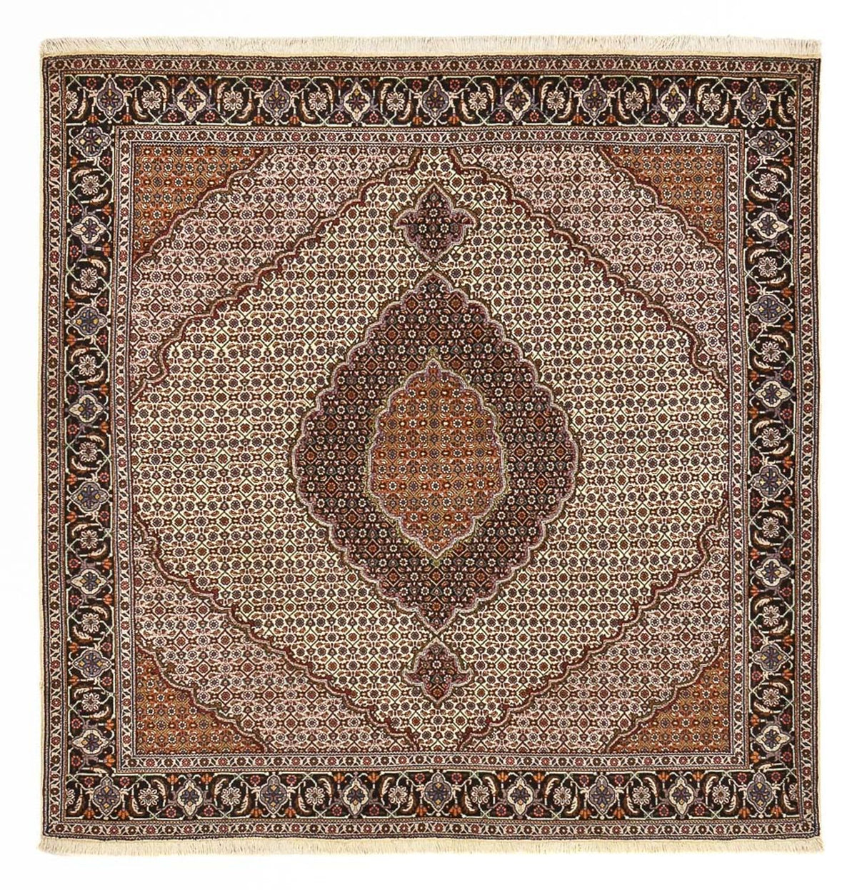 Persisk matta - Tabriz - Royal kvadrat  - 210 x 200 cm - ljusbrun