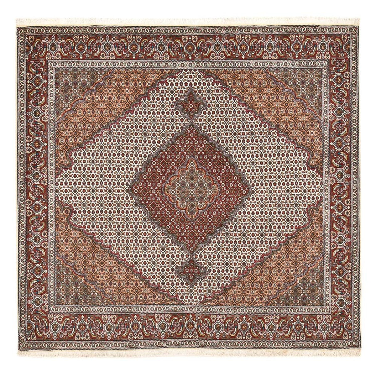 Persisk matta - Tabriz - Royal kvadrat  - 204 x 202 cm - ljusbrun