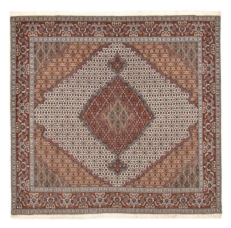 Persisk matta - Tabriz - Royal kvadrat  - 204 x 202 cm - ljusbrun