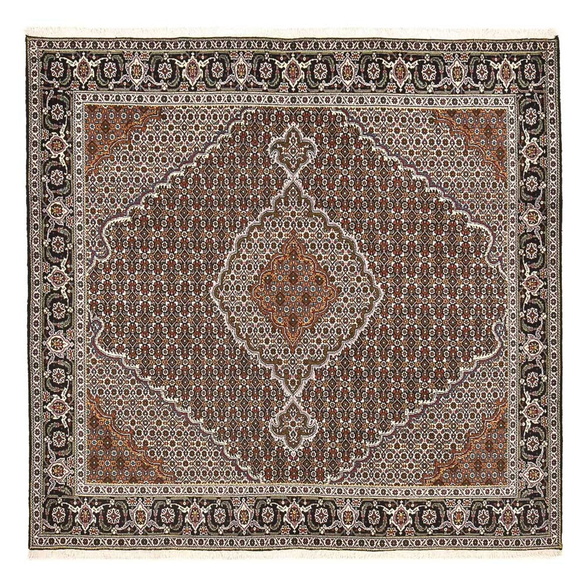 Persisk matta - Tabriz - Royal kvadrat  - 200 x 200 cm - brun