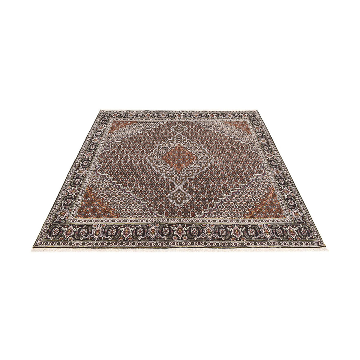 Persisk matta - Tabriz - Royal kvadrat  - 200 x 200 cm - brun