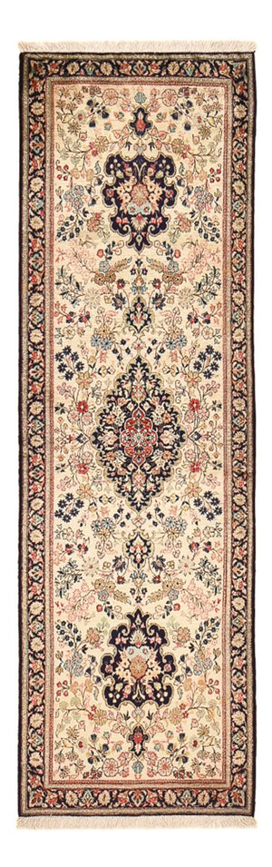 Runner Silk Carpet - Ghom Silk - Premium - 222 x 69 cm - grädde