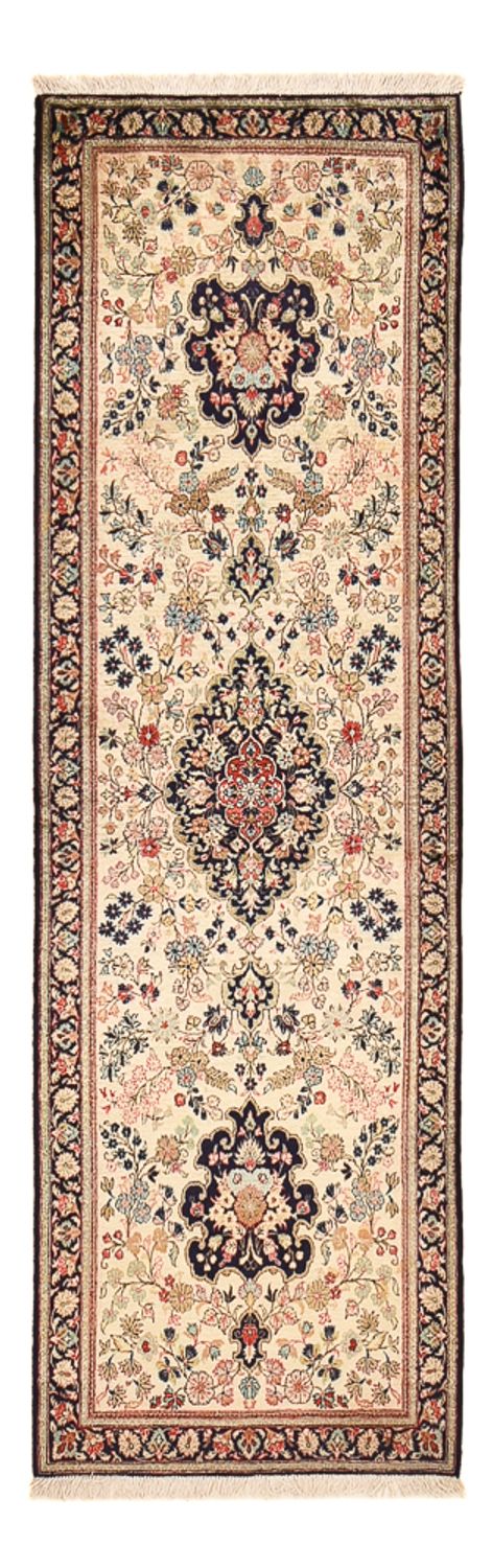 Runner Silk Carpet - Ghom Silk - Premium - 222 x 69 cm - grädde
