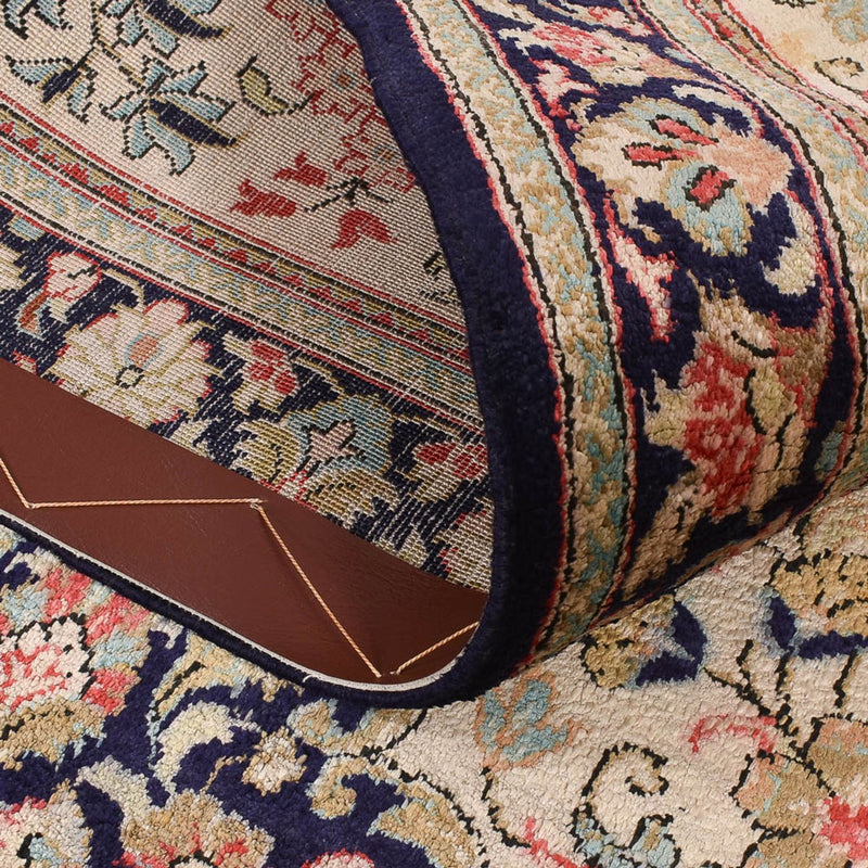 Runner Silk Carpet - Ghom Silk - Premium - 222 x 69 cm - grädde