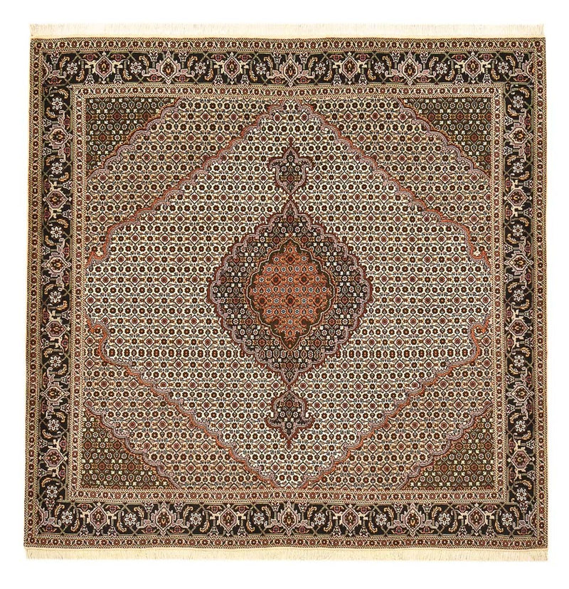 Persisk matta - Tabriz - Royal kvadrat  - 203 x 198 cm - ljusbrun