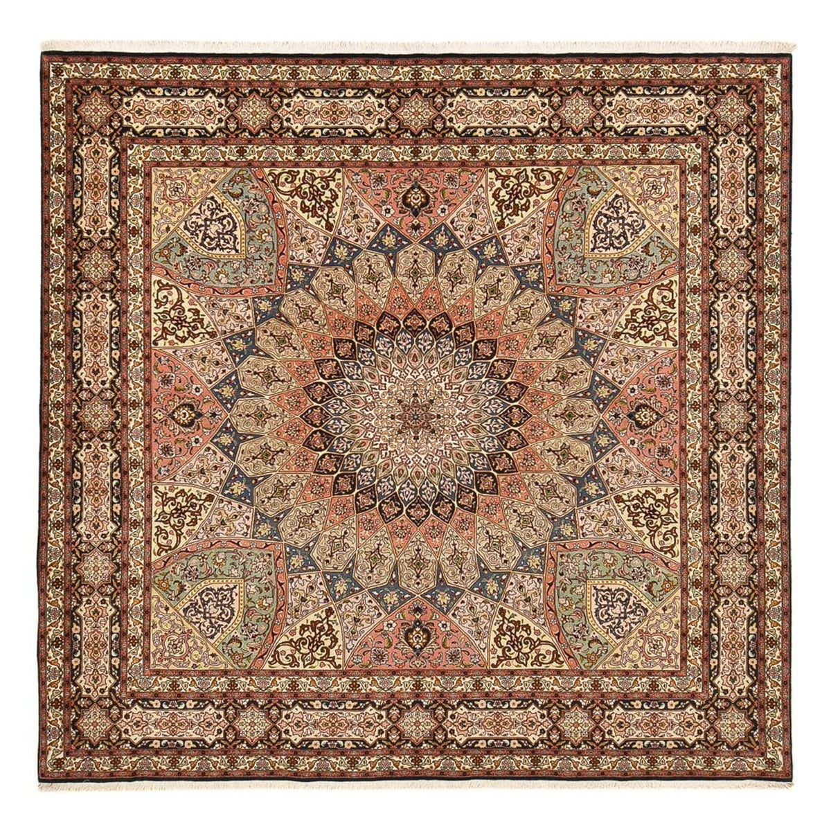 Persisk matta - Tabriz - Royal - 263 x 252 cm - mörk beige