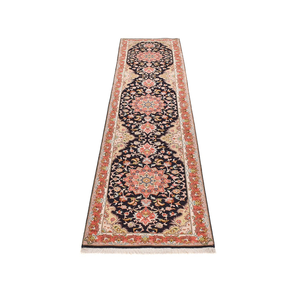 Runner Persisk matta - Tabriz - Premium - 308 x 74 cm - mörkblå