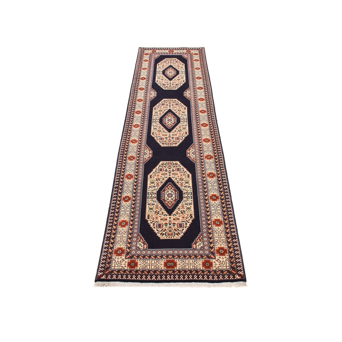 Runner Persisk matta - Tabriz - Premium - 300 x 73 cm - mörkblå