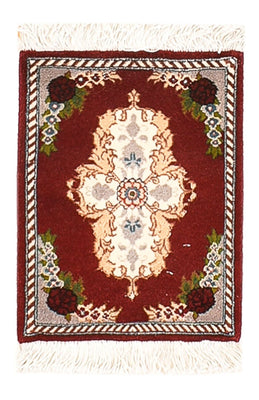 Persisk matta - Tabriz - Premium - 40 x 30 cm - mörkröd