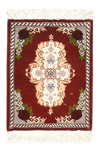 Persisk matta - Tabriz - Premium - 40 x 30 cm - mörkröd