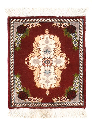 Persisk matta - Tabriz - Premium - 40 x 30 cm - mörkröd