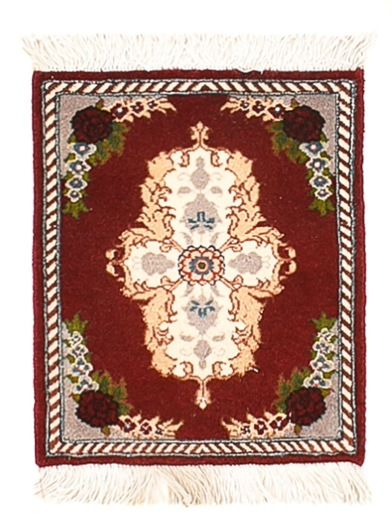 Persisk matta - Tabriz - Premium - 40 x 30 cm - mörkröd