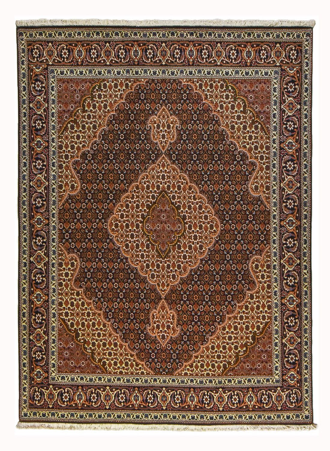 Persisk matta - Tabriz - Royal - 202 x 152 cm - brun