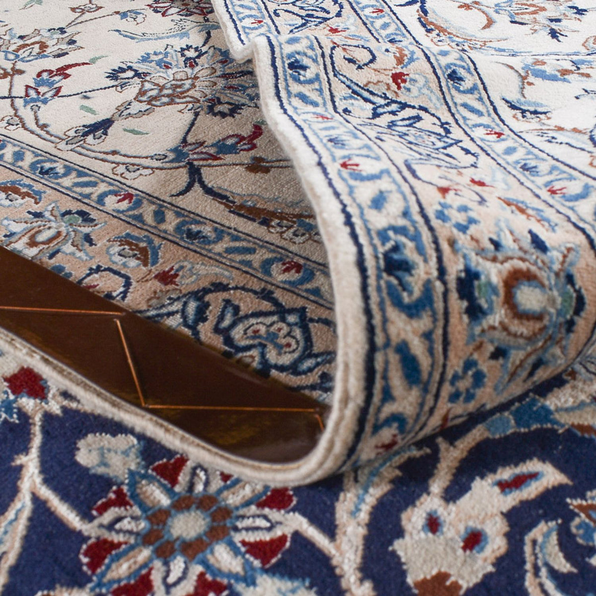 Persisk matta - Nain - Premium kvadrat  - 342 x 340 cm - mörkblå