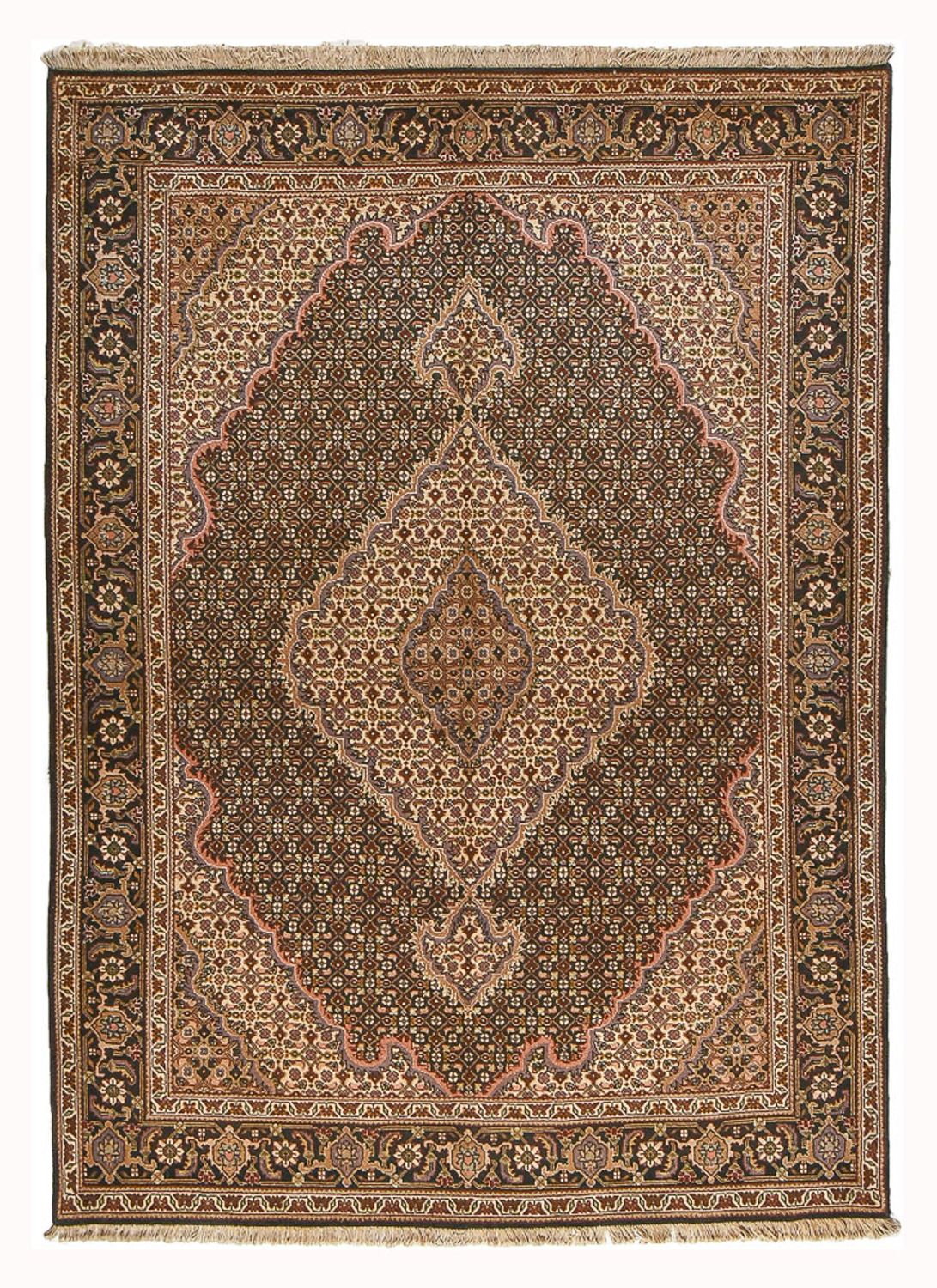 Persisk matta - Tabriz - Royal - 210 x 151 cm - mörkbrun