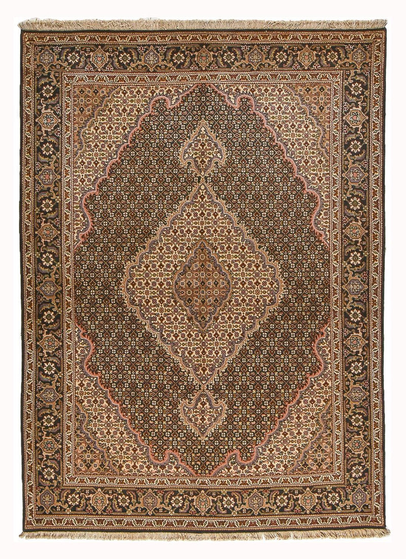 Persisk matta - Tabriz - Royal - 210 x 151 cm - mörkbrun