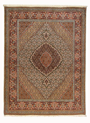 Persisk matta - Tabriz - Royal - 198 x 156 cm - mörkbrun