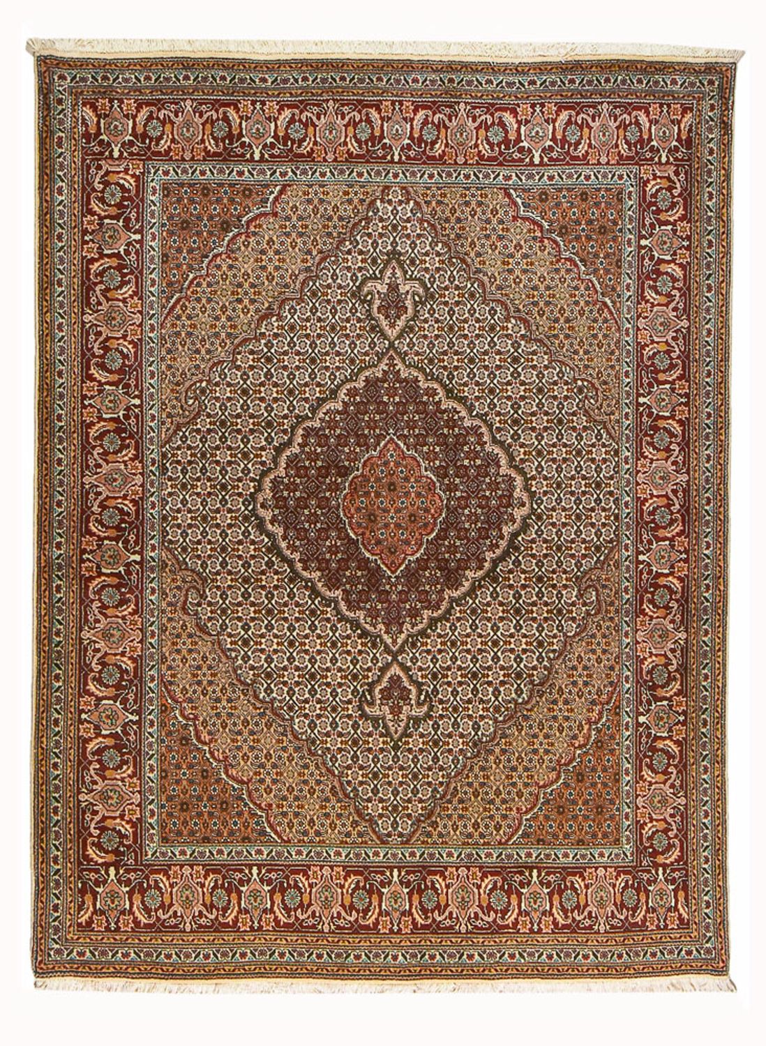 Persisk matta - Tabriz - Royal - 198 x 156 cm - mörkbrun