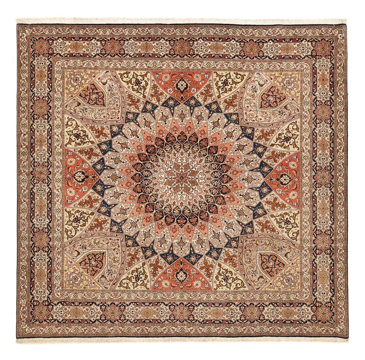 Persisk matta - Tabriz - Royal kvadrat  - 252 x 248 cm - mörk beige