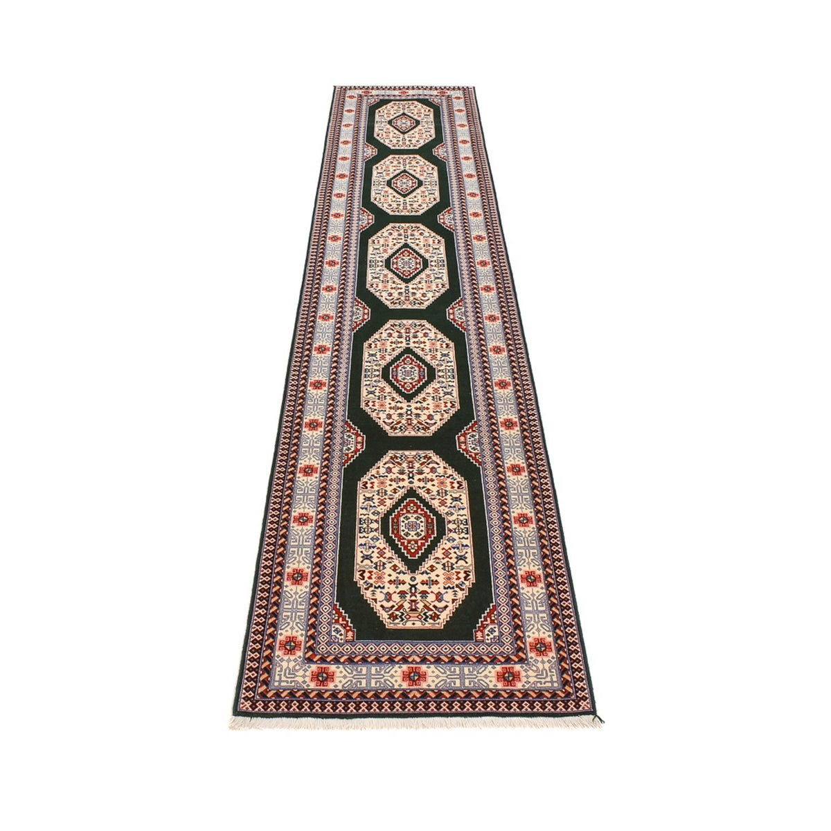 Runner Persisk matta - Tabriz - Premium - 370 x 75 cm - mörkblå