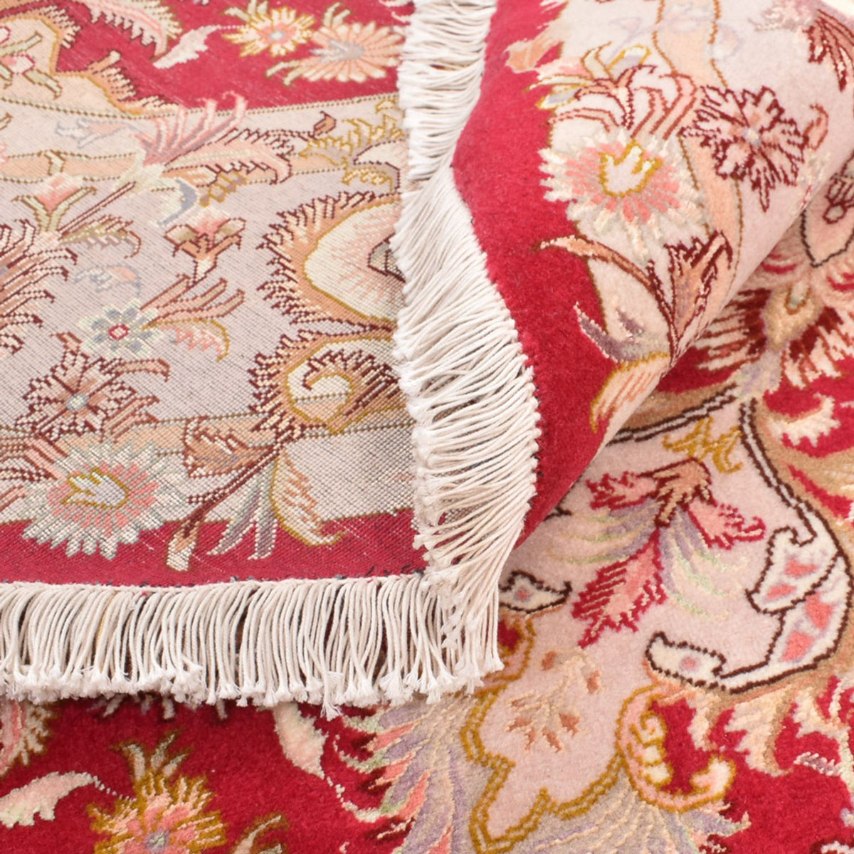 Persisk matta - Tabriz - Premium runt  - 200 x 200 cm - röd