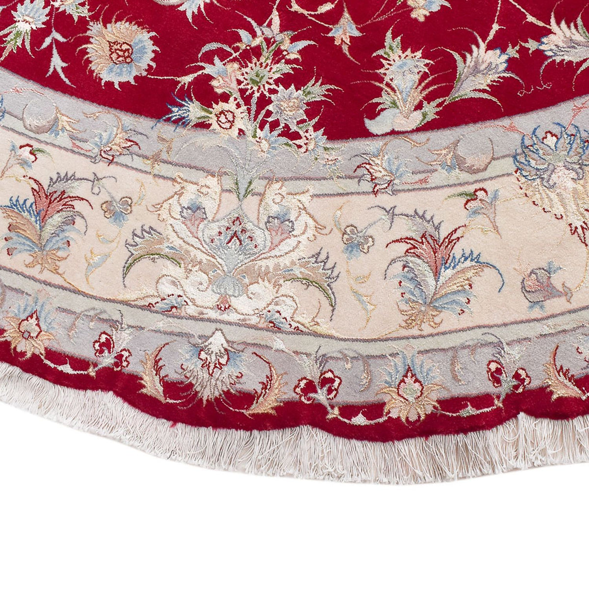 Persisk matta - Tabriz - Premium runt  - 250 x 250 cm - röd