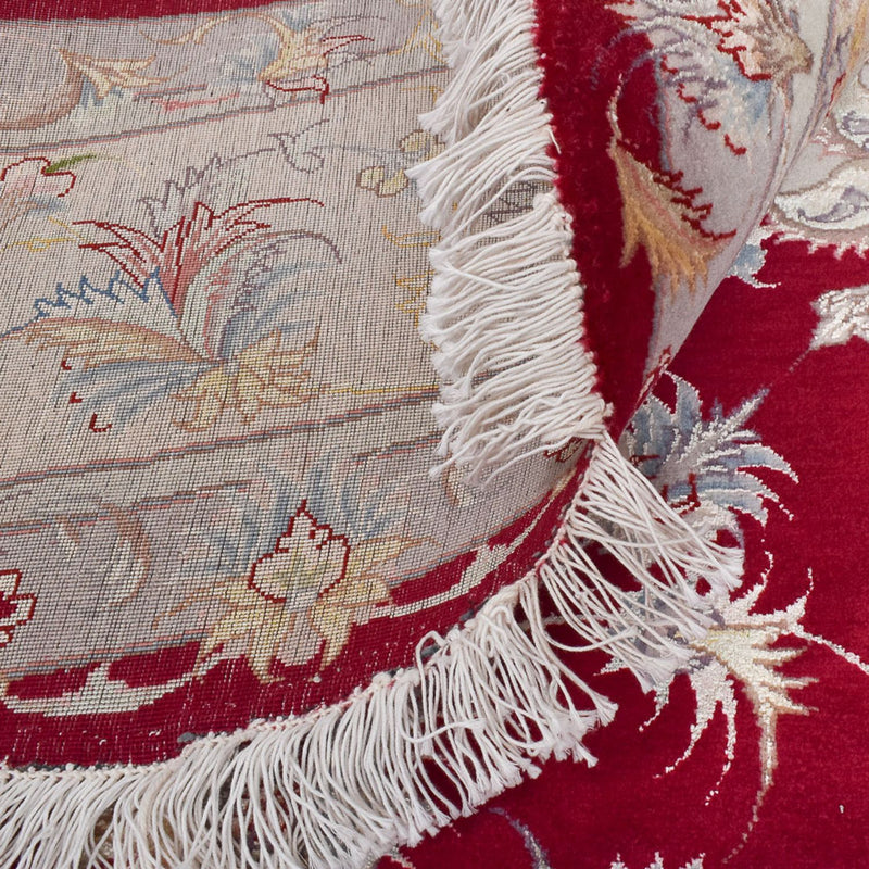 Persisk matta - Tabriz - Premium runt  - 250 x 250 cm - röd