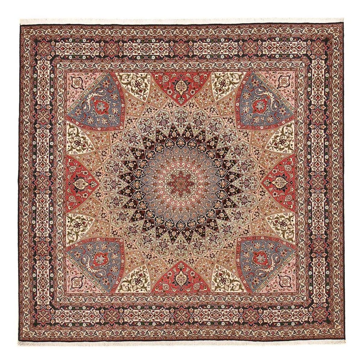 Persisk matta - Tabriz - Premium - 260 x 253 cm - mörk beige