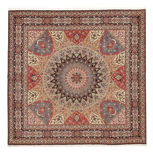 Persisk matta - Tabriz - Premium - 260 x 253 cm - mörk beige