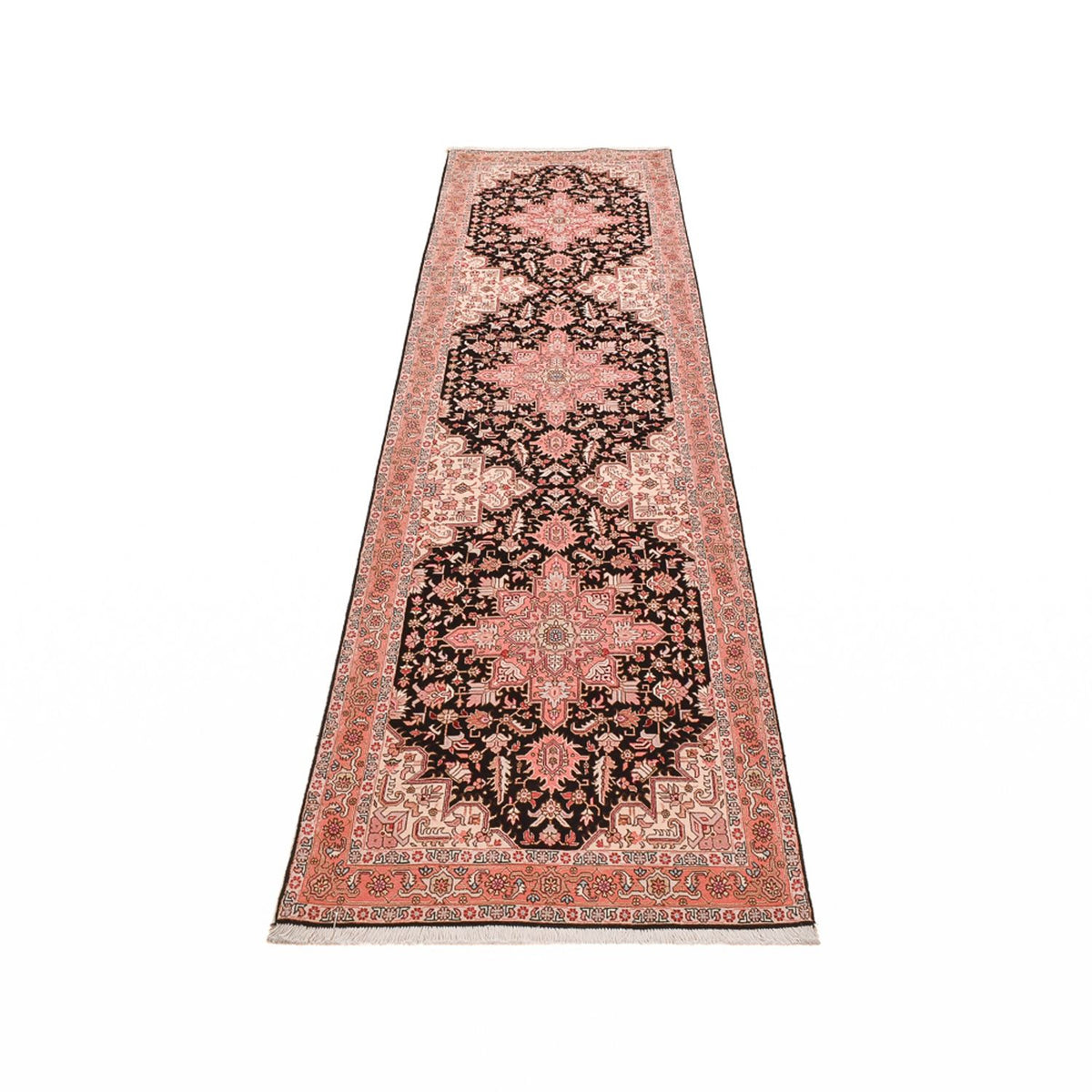 Runner Persisk matta - Tabriz - Premium - 350 x 91 cm - mörkblå