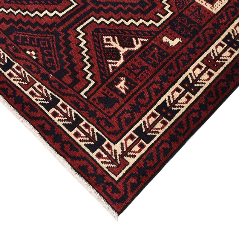 Gabbeh-matta - Loribaft Persian - 302 x 222 cm - bordeaux röd