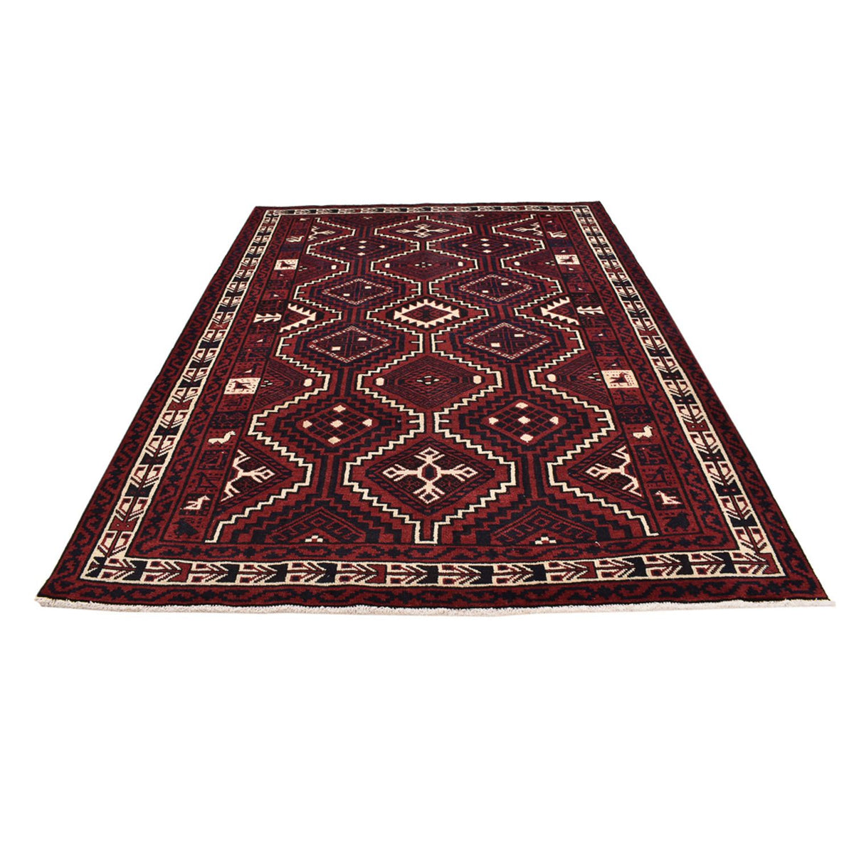 Gabbeh-matta - Loribaft Persian - 302 x 222 cm - bordeaux röd