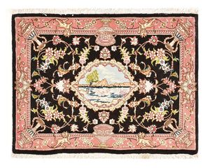 Persisk matta - Tabriz - Royal - 72 x 55 cm - mörkblå