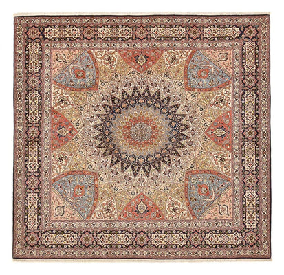 Persisk matta - Tabriz - Royal kvadrat  - 254 x 248 cm - mörk beige