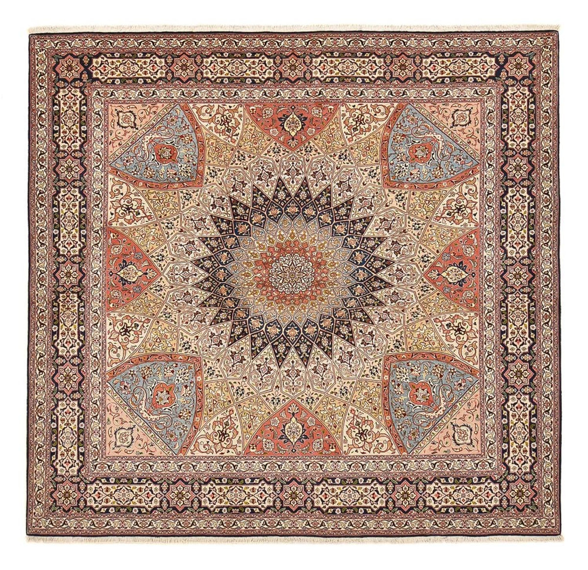 Persisk matta - Tabriz - Royal kvadrat  - 254 x 248 cm - mörk beige