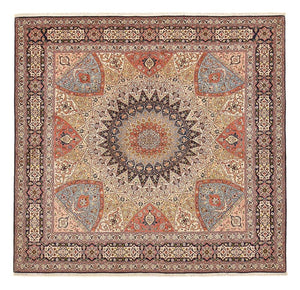 Persisk matta - Tabriz - Royal kvadrat  - 254 x 248 cm - mörk beige