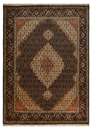 Persisk matta - Tabriz - Royal - 205 x 146 cm - mörkbrun
