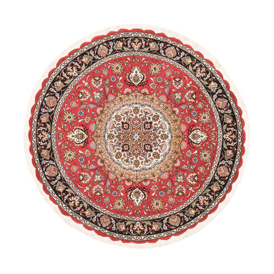 Persisk matta - Tabriz - Royal runt  - 150 x 150 cm - röd