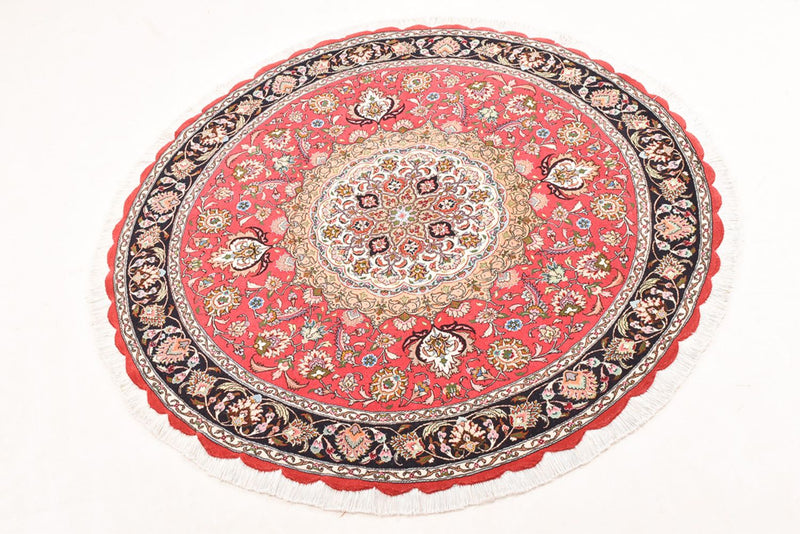 Persisk matta - Tabriz - Royal runt  - 150 x 150 cm - röd